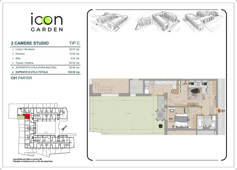 ICON Garden, zona Obor, apartament 2 camere.